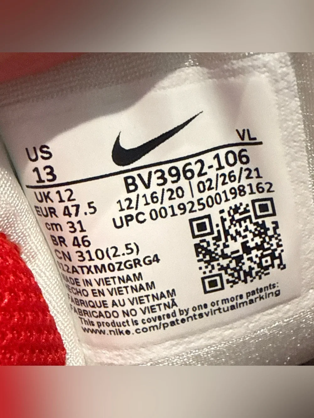Size 13 Nike Force Savage Elite 2 Football Cleats White/Red BV3962-106